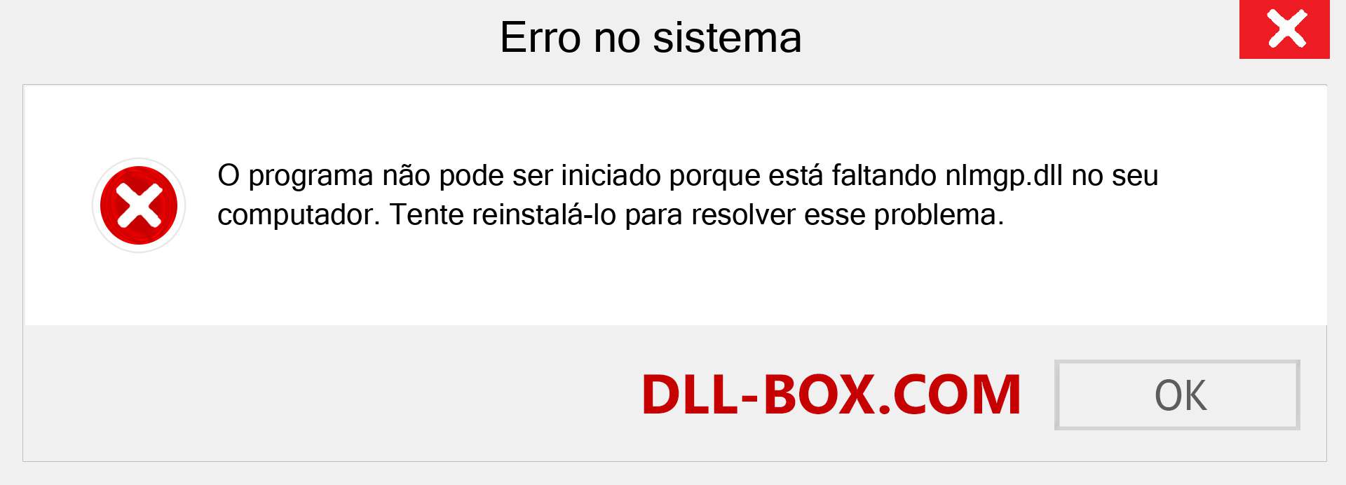 Arquivo nlmgp.dll ausente ?. Download para Windows 7, 8, 10 - Correção de erro ausente nlmgp dll no Windows, fotos, imagens